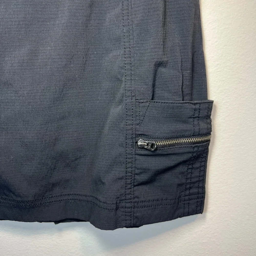 Athleta Trekkie Nylon Cargo Skort Black Pockets Shorts Lined Hiking Golf  Size 6